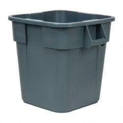 Rubbermaid - 28 Gal Gray Square Trash Can - Polyethylene, 22-1/2" High x 21-1/2" Long x 21-1/2" Wide - Industrial Tool & Supply