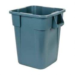 Rubbermaid - 40 Gal Gray Square Trash Can - Polyethylene, 28-3/4" High x 23-1/2" Long x 23-1/2" Wide - Industrial Tool & Supply