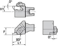 Kennametal - NG3R Insert, 30mm Head Length, 1.19mm Min Groove Width, Modular Grooving Cutting Unit Head - Right Hand Cut, System Size KM25, Series Top Notch - Industrial Tool & Supply