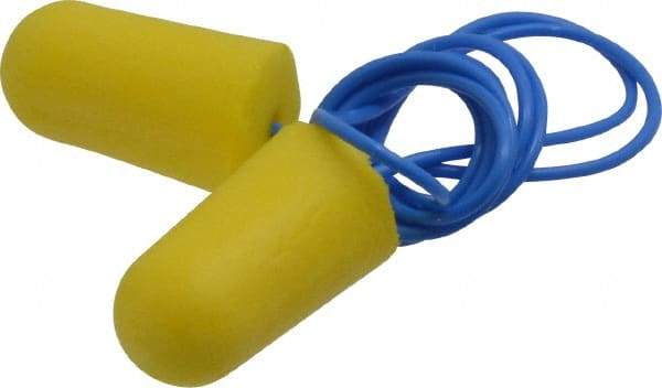 3M - Disposable, Corded, 32 dB Earplugs - Yellow, 200 Pairs - Industrial Tool & Supply