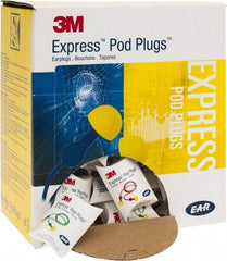 3M - Disposable, Corded, 25 dB Earplugs - Yellow, 100 Pairs - Industrial Tool & Supply