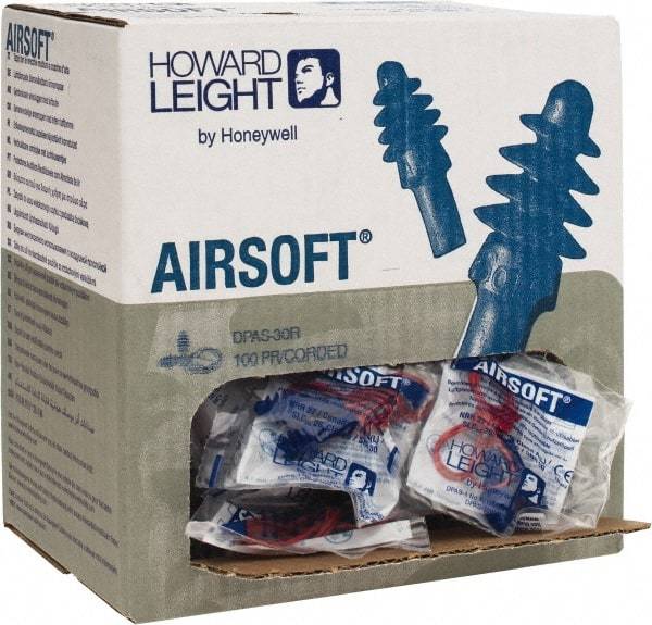 Howard Leight - Reusable, Corded, 27 dB, Flange Earplugs - Blue, 100 Pairs - Industrial Tool & Supply
