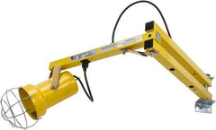 Made in USA - 40 Inch, Pivot Friction, Wall Mounted, Incandescent, Yellow, Dock Light - 100 Watt, 110 Volt, Nonmagnifying - Industrial Tool & Supply