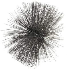 Schaefer Brush - 4-1/2" Brush Length, 12" Diam, Double Stem, Double Spiral Tube Brush - 7-1/2" Long, Tempered Steel Wire, 1/4" NPT Male Connection - Industrial Tool & Supply