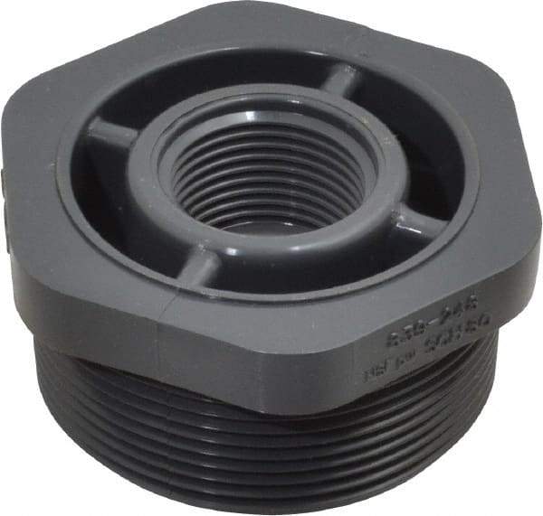 Value Collection - 2 x 3/4" PVC Plastic Pipe Reducer Bushing - Schedule 80, MIPT x FIPT End Connections - Industrial Tool & Supply