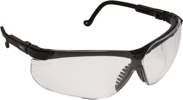 Uvex - Clear Lenses, Framed Safety Glasses - Anti-Fog, Scratch Resistant, Black Polycarbonate Frame, Adjustable Temples, Size Universal, Wrap Around - Industrial Tool & Supply