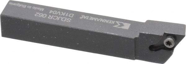 Kennametal - SDJC, Right Hand Cut, 3° Lead Angle, 3/8" Shank Height x 3/8" Shank Width, Neutral Rake Indexable Turning Toolholder - 2-1/2" OAL, DC..21.5. Insert Compatibility, Series Screw-On - Industrial Tool & Supply