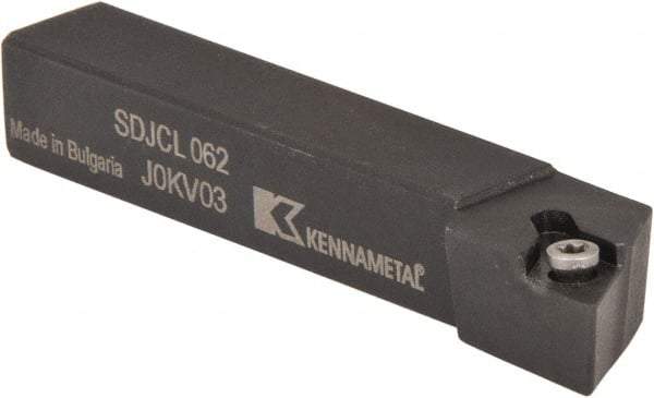 Kennametal - SDJC, Left Hand Cut, 3° Lead Angle, 3/8" Shank Height x 3/8" Shank Width, Neutral Rake Indexable Turning Toolholder - 2-1/2" OAL, DC..21.5. Insert Compatibility, Series Screw-On - Industrial Tool & Supply
