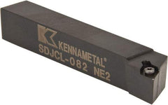 Kennametal - SDJC, Left Hand Cut, 3° Lead Angle, 1/2" Shank Height x 1/2" Shank Width, Neutral Rake Indexable Turning Toolholder - 3-1/2" OAL, DC..21.5. Insert Compatibility, Series Screw-On - Industrial Tool & Supply