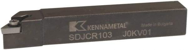 Kennametal - SDJC, Right Hand Cut, 3° Lead Angle, 5/8" Shank Height x 5/8" Shank Width, Neutral Rake Indexable Turning Toolholder - 4" OAL, DC..32.5. Insert Compatibility, Series Screw-On - Industrial Tool & Supply
