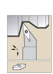 Kennametal - SVJB, Left Hand Cut, 3° Lead Angle, 3/8" Shank Height x 3/8" Shank Width, Neutral Rake Indexable Turning Toolholder - 6" OAL, VB..22. Insert Compatibility, Series Screw-On - Industrial Tool & Supply