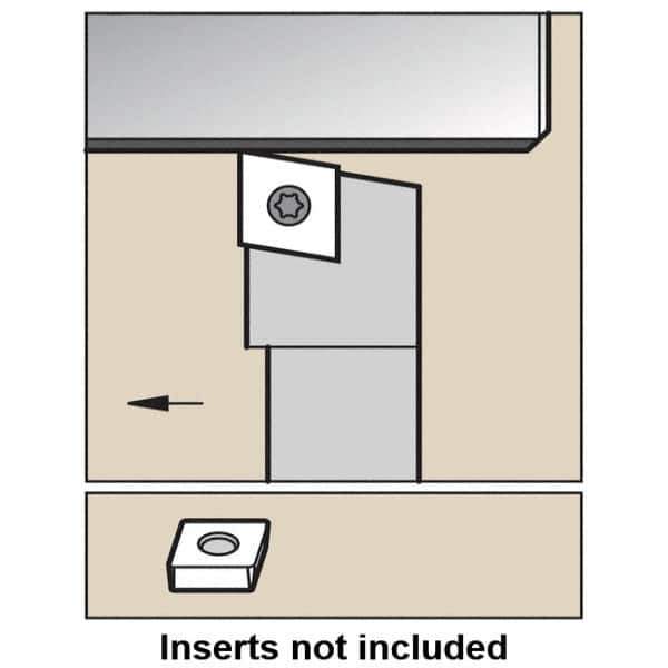 Kennametal - SCGP, Right Hand Cut, 0° Lead Angle, 1/2" Shank Height x 1/2" Shank Width, Positive Rake Indexable Turning Toolholder - 3-1/2" OAL, CP..32.5. Insert Compatibility, Series Screw-On - Industrial Tool & Supply