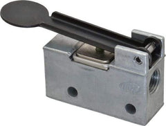 ARO/Ingersoll-Rand - 0.195 CV Rate & 7.5 CFM 3 Way Air Valve - Fingertip Lever, Spring Return, 150 Max psi - Industrial Tool & Supply