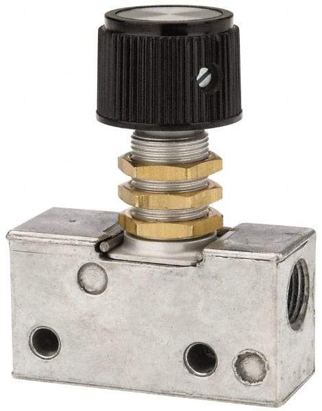 ARO/Ingersoll-Rand - 0.195 CV Rate & 7.5 CFM 3 Way Air Valve - Panel Button, Spring Return, 150 Max psi - Industrial Tool & Supply
