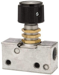 ARO/Ingersoll-Rand - 0.195 CV Rate & 7.5 CFM 3 Way Air Valve - Panel Button, Spring Return, 150 Max psi - Industrial Tool & Supply