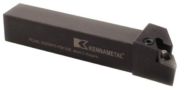 Kennametal - PDJN, Right Hand Cut, 3° Lead Angle, 25mm Shank Height x 25mm Shank Width, Negative Rake Indexable Turning Toolholder - 150mm OAL, DN..1506.. Insert Compatibility, Series Kenlever - Industrial Tool & Supply