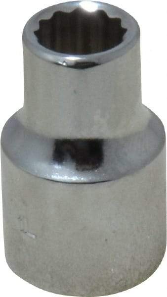 Proto - 3/8" Drive, Standard Hand Socket - 12 Points, 1-3/32" OAL, Chrome Finish - Industrial Tool & Supply