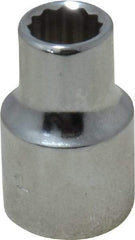Proto - 3/8" Drive, Standard Hand Socket - 12 Points, 1-3/32" OAL, Chrome Finish - Industrial Tool & Supply