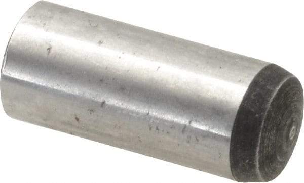 Value Collection - 12mm Diam x 30mm Pin Length Alloy Steel Standard Dowel Pin - C 58-62 Hardness, 53,400 Lb Breaking Strength, 1 Rounded End - Industrial Tool & Supply