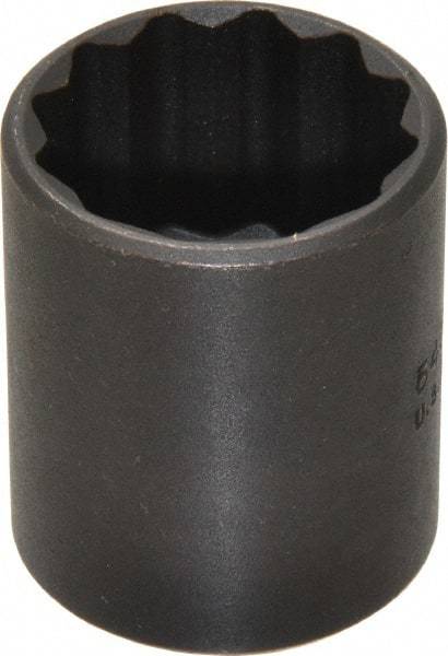 Proto - 1", 1/2" Drive, Standard Hand Socket - 12 Points, 1-9/16" OAL, Alloy Steel, Black Finish - Industrial Tool & Supply