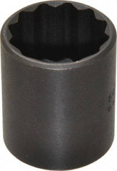 Proto - 1", 1/2" Drive, Standard Hand Socket - 12 Points, 1-9/16" OAL, Alloy Steel, Black Finish - Industrial Tool & Supply