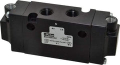 Parker - 1/4", 4-Way Body Ported Stacking Solenoid Valve - 1.4 CV Rate, 1.89" High x 4.7" Long - Industrial Tool & Supply