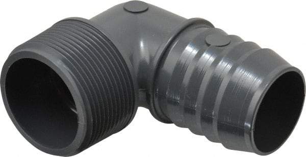 Value Collection - 1-1/2" Barb, 1-1/2 MIPT, Multiple Barbed Tube Elbow - PVC, Male - Industrial Tool & Supply