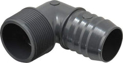Value Collection - 1-1/2" Barb, 1-1/2 MIPT, Multiple Barbed Tube Elbow - PVC, Male - Industrial Tool & Supply
