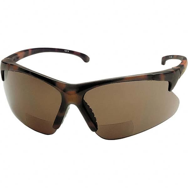 KleenGuard - +1.5, Brown Lenses, Scratch Resistant, Framed Magnifying Safety Glasses - Industrial Tool & Supply