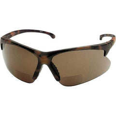 Jackson Safety - +2, Brown Lenses, Scratch Resistant, Framed Magnifying Safety Glasses - UV Protection, Tortoise Shell Plastic Frame - Industrial Tool & Supply