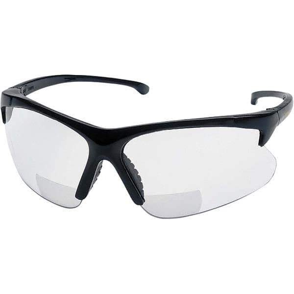 Jackson Safety - +1.5, Clear Lenses, Scratch Resistant, Framed Magnifying Safety Glasses - UV Protection, Black Plastic Frame - Industrial Tool & Supply