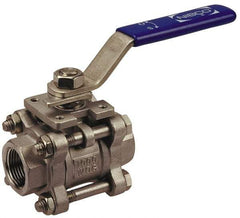 NIBCO - 2" Pipe, Full Port, Bronze Standard Ball Valve - 2 Piece, Inline - One Way Flow, FNPT x Soldered Ends, Lever Handle, 600 WOG, 150 WSP - Industrial Tool & Supply