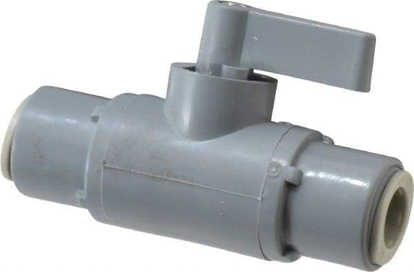 Specialty Mfr - 3/8" Pipe, PVC Standard Ball Valve - Inline - Two Way Flow, Push-to-Connect x Push-to-Connect Ends, Wedge Handle, 125 WOG - Industrial Tool & Supply
