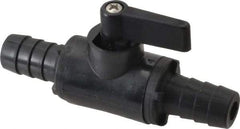 Specialty Mfr - 1/2" Pipe, Nylon Standard Ball Valve - Inline - Two Way Flow, Barbed x Barbed Ends, Wedge Handle, 125 WOG - Industrial Tool & Supply