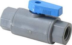 Specialty Mfr - 1/4" Pipe, PVC Standard Ball Valve - Inline - One Way Flow, FNPT x FNPT Ends, Wedge Handle, 125 WOG - Industrial Tool & Supply