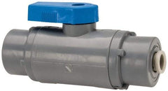 Specialty Mfr - 1/4" Pipe, PVC Standard Ball Valve - Inline - One Way Flow, Push-to-Connect x Push-to-Connect Ends, Wedge Handle, 125 WOG - Industrial Tool & Supply