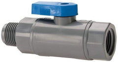 Specialty Mfr - 3/8" Pipe, PVC Standard Ball Valve - Inline - One Way Flow, MNPT x FNPT Ends, Wedge Handle, 125 WOG - Industrial Tool & Supply