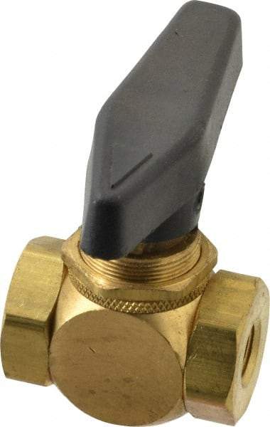 Specialty Mfr - 1/8" Pipe, Brass Standard Ball Valve - Inline - Two Way Flow, FNPT x FNPT Ends, Wedge Handle, 500 WOG - Industrial Tool & Supply