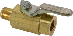 Specialty Mfr - 1/8" Pipe, Brass Standard Ball Valve - Inline - Two Way Flow, MNPT x FNPT Ends, Lever Handle, 500 WOG - Industrial Tool & Supply