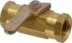 Specialty Mfr - 1/4" Pipe, Brass Standard Ball Valve - Inline - Two Way Flow, FNPT x FNPT Ends, Lever Handle, 500 WOG - Industrial Tool & Supply