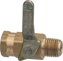 Specialty Mfr - 3/8" Pipe, Brass Standard Ball Valve - Inline - Two Way Flow, MNPT x FNPT Ends, Lever Handle, 500 WOG - Industrial Tool & Supply