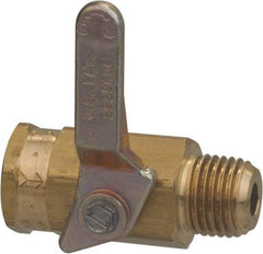 Specialty Mfr - 3/8" Pipe, Brass Standard Ball Valve - Inline - One Way Flow, MNPT x FNPT Ends, Lever Handle, 500 WOG - Industrial Tool & Supply