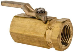 Specialty Mfr - 3/8" Pipe, Brass Standard Ball Valve - Inline - One Way Flow, FNPT x FNPT Ends, Lever Handle, 500 WOG - Industrial Tool & Supply