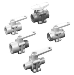 Specialty Mfr - 1" Pipe, PVC Standard Ball Valve - Inline - Two Way Flow, FNPT x FNPT Ends, Lever Handle, 125 WOG - Industrial Tool & Supply