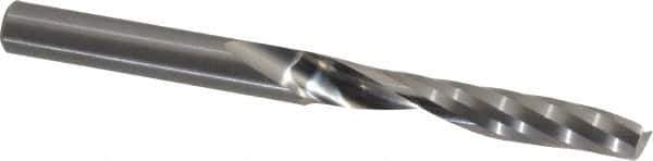 Onsrud - 1/4" Cutting Diam x 1-1/2" Length of Cut, 1 Flute, Upcut Spiral Router Bit - Uncoated, Right Hand Cut, Solid Carbide, 3" OAL x 1/4" Shank Diam, Single Edge, 21° Helix Angle - Industrial Tool & Supply