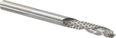 Onsrud - 1/4" Cut Diam, 1/4" Shank Diam, Cylinder Head Double Cut Burr - Carbide, Flat End, 1" LOC, 3" OAL - Industrial Tool & Supply