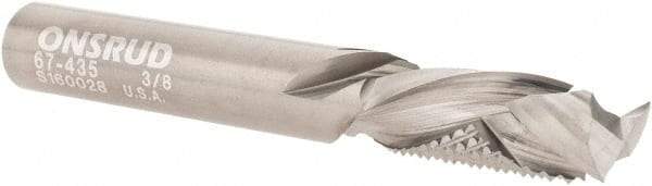 Onsrud - 3/8" Cut Diam, 3/8" Shank Diam, Cylinder Head Double Cut Burr - Carbide, Flat End, 1" LOC, 3" OAL - Industrial Tool & Supply