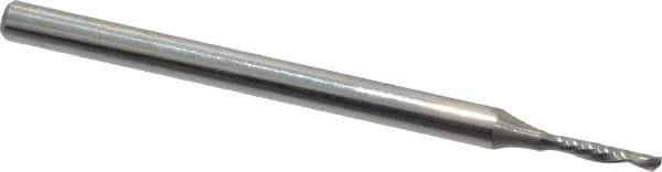 Onsrud - 1/16" Cutting Diam x 1/4" Length of Cut, 1 Flute, Downcut Spiral Router Bit - Uncoated, Right Hand Cut, Solid Carbide, 2" OAL x 1/8" Shank Diam, Single Edge, 21° Helix Angle - Industrial Tool & Supply
