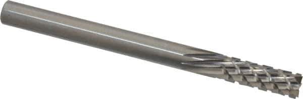 Onsrud - 1/4" Cut Diam, 1/4" Shank Diam, Cylinder Head Fluted Cut Burr - Carbide, Flat End, 3/4" LOC, 3" OAL - Industrial Tool & Supply