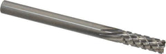 Onsrud - 1/4" Cut Diam, 1/4" Shank Diam, Cylinder Head Fluted Cut Burr - Carbide, Flat End, 3/4" LOC, 3" OAL - Industrial Tool & Supply